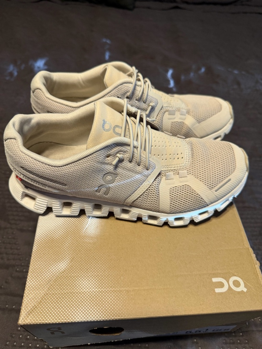 On Running Women’s Cloud 5 Sneakers in Light Beige/Cream - Picture 2 of 9